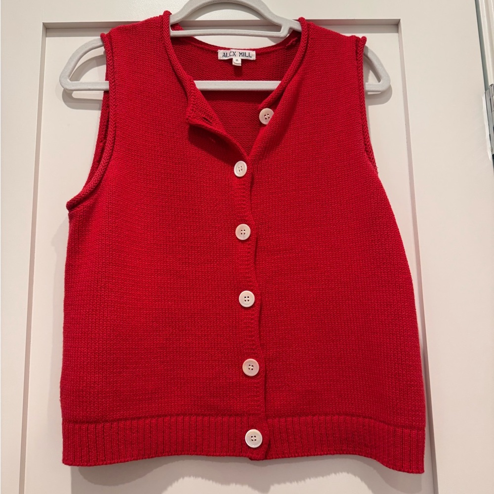 Alex Mill Red Sleeveless Sweater Vest